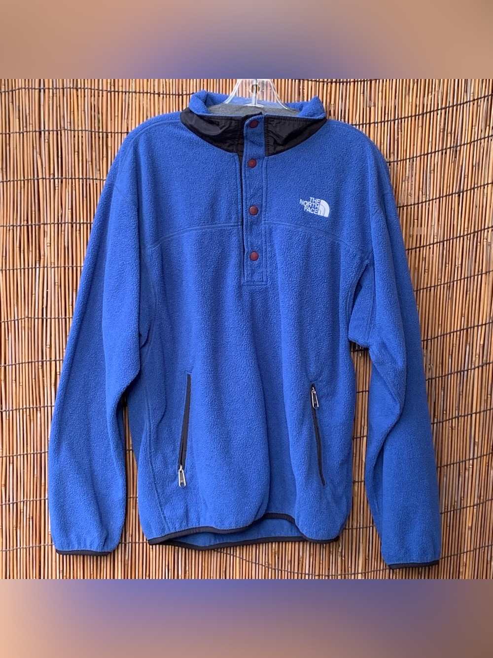 The North Face Men’s Blue Snap Fleece Pullover Large